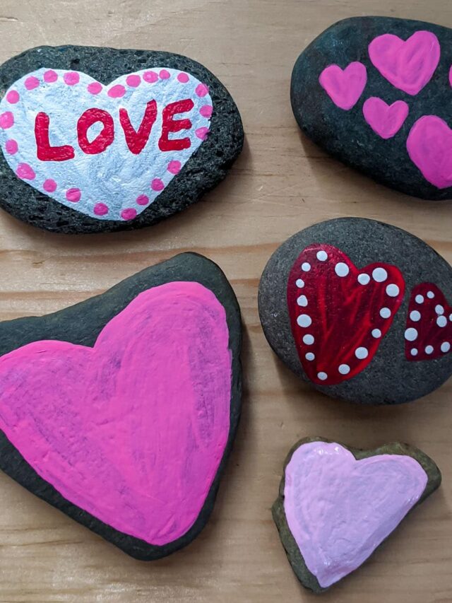 DIY Heart Painted Rocks