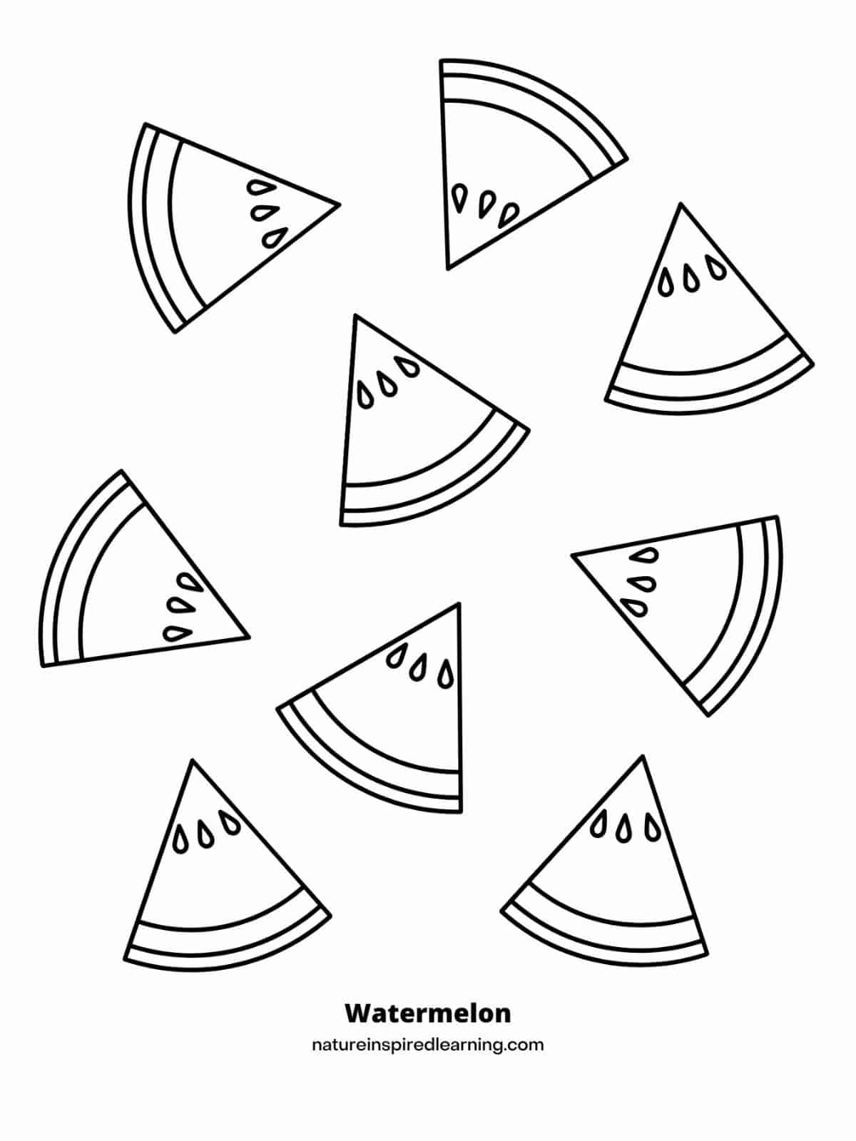 Watermelon Slice Coloring Page