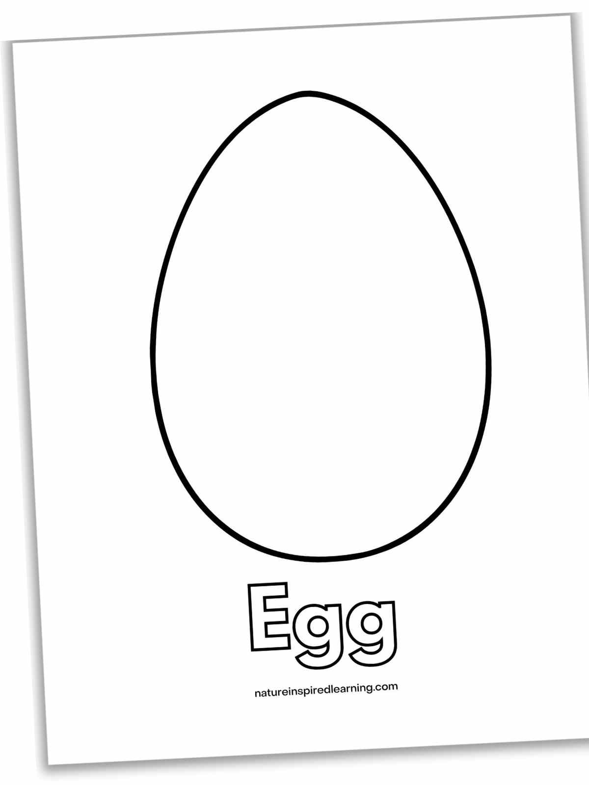 large plain egg with Egg written below in outline form