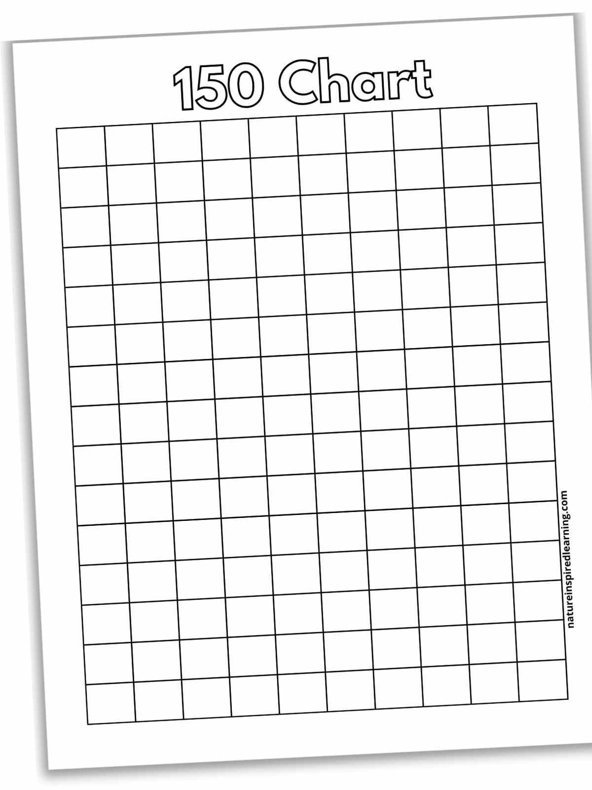 horizontal black and white chart with a large blank grid with a title in outline form across the top